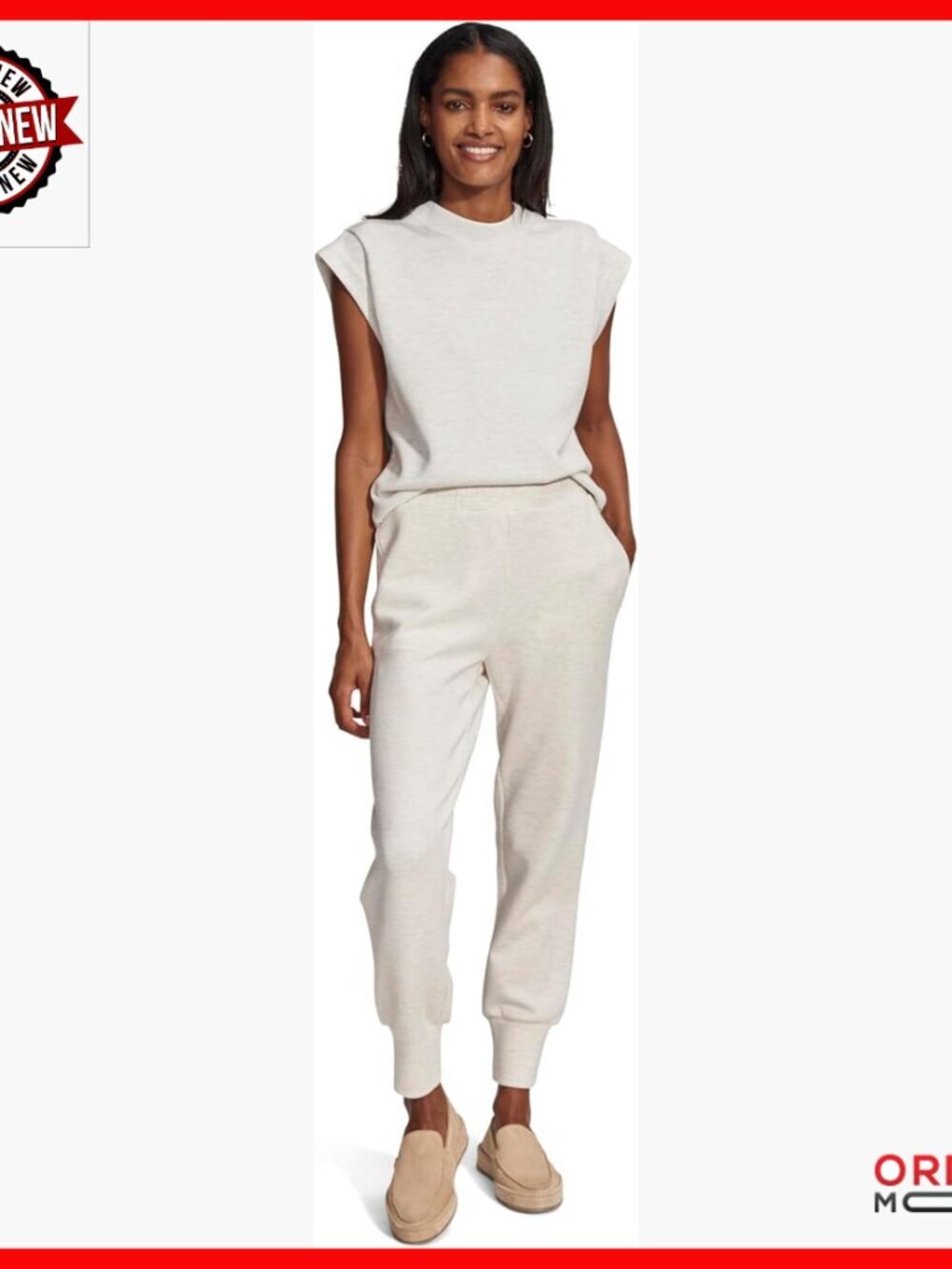Slim Cuff Pants 25" Jersey Tapered Fit Elastic Waist